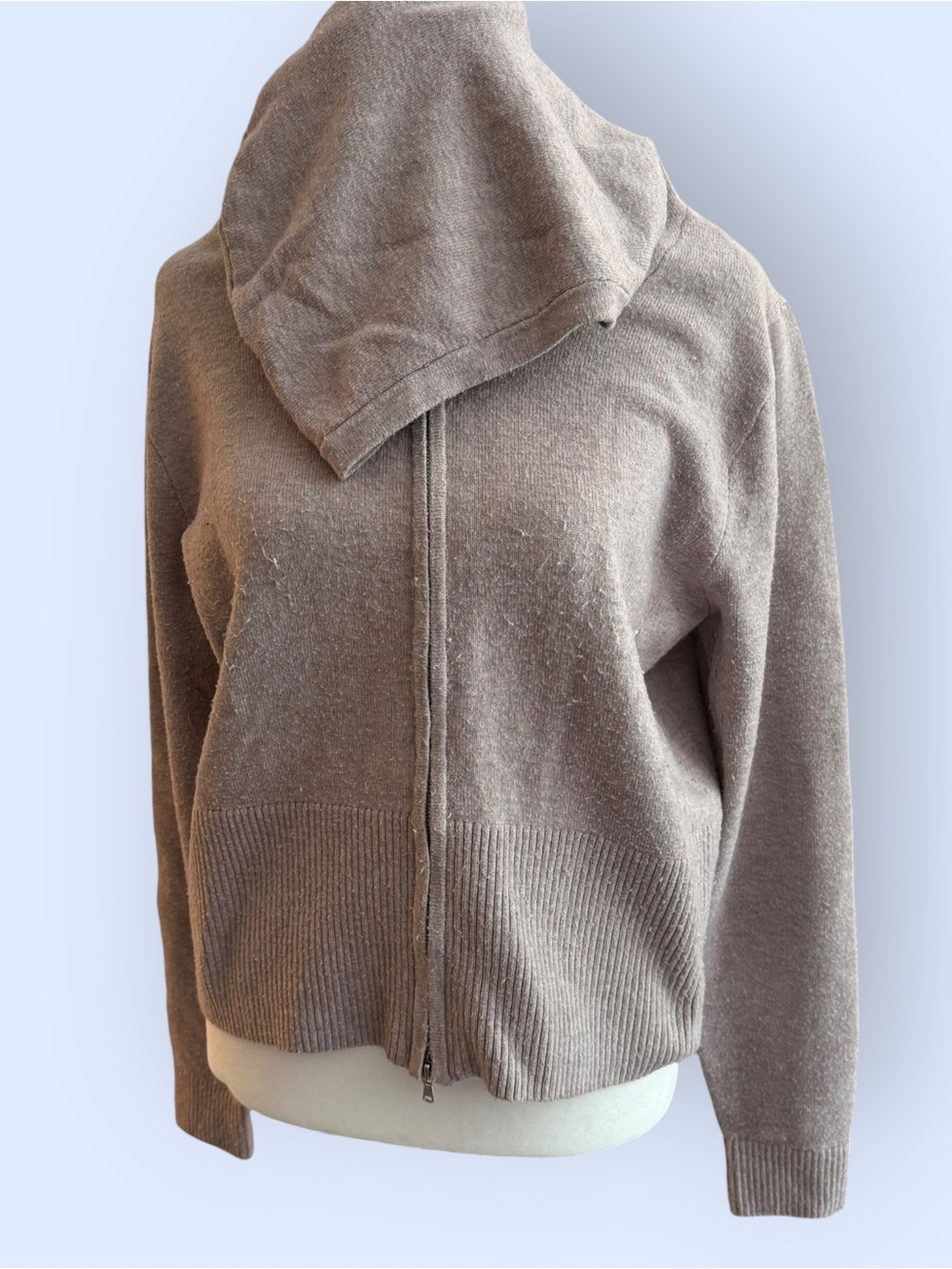 Gilly Hicks XL Women's Taupe Zip-Up Hoodie Sweater